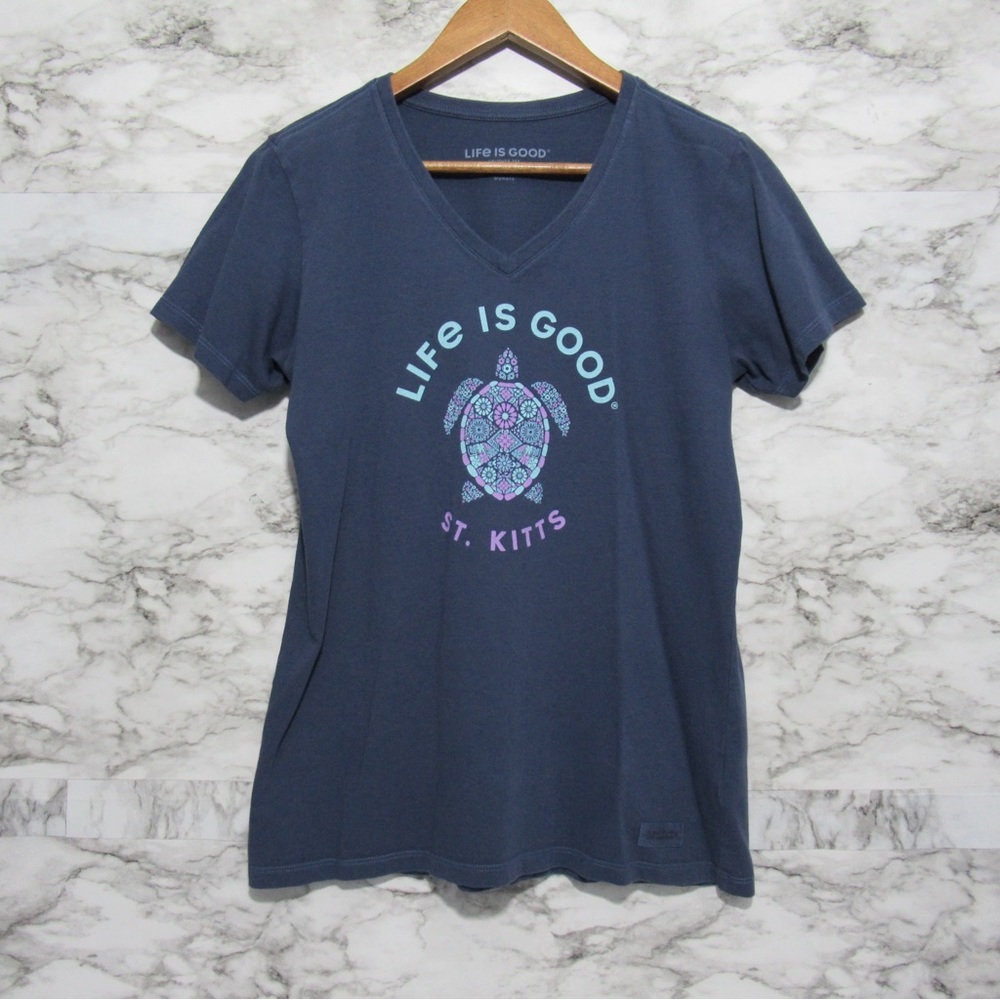 Life is Good St. Kitts Turtle Graphic CRUSHER TEE
Size Medium | Blue